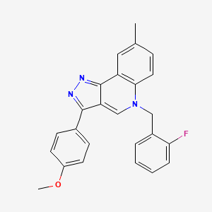 molecular formula C25H20FN3O B2924947 5-(2-fluorobenzyl)-3-(4-methoxyphenyl)-8-methyl-5H-pyrazolo[4,3-c]quinoline CAS No. 866809-58-7