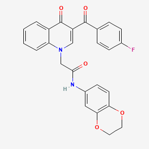 N-(2,3-dihydro-1,4-benzodioxin-6-yl)-2-[3-(4-fluorobenzoyl)-4-oxo-1,4-dihydroquinolin-1-yl]acetamide