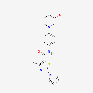 N-(4-(3-methoxypiperidin-1-yl)phenyl)-4-methyl-2-(1H-pyrrol-1-yl)thiazole-5-carboxamide
