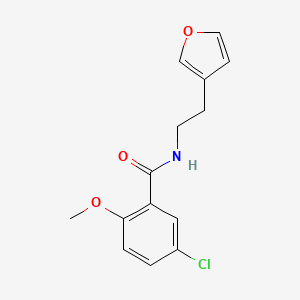 molecular formula C14H14ClNO3 B2924958 5-chloro-N-(2-(furan-3-yl)ethyl)-2-methoxybenzamide CAS No. 1428359-75-4