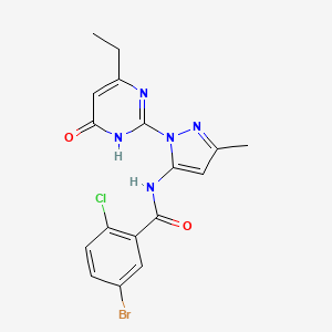 5-bromo-2-chloro-N-(1-(4-ethyl-6-oxo-1,6-dihydropyrimidin-2-yl)-3-methyl-1H-pyrazol-5-yl)benzamide