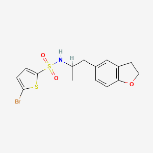 molecular formula C15H16BrNO3S2 B2924962 5-bromo-N-(1-(2,3-dihydrobenzofuran-5-yl)propan-2-yl)thiophene-2-sulfonamide CAS No. 2034516-88-4
