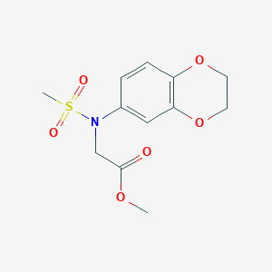 molecular formula C12H15NO6S B2924966 methyl N-(2,3-dihydro-1,4-benzodioxin-6-yl)-N-(methylsulfonyl)glycinate CAS No. 694443-29-3