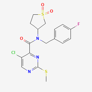 molecular formula C17H17ClFN3O3S2 B2924971 5-chloro-N-(1,1-dioxidotetrahydrothiophen-3-yl)-N-(4-fluorobenzyl)-2-(methylsulfanyl)pyrimidine-4-carboxamide CAS No. 880791-00-4