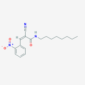 molecular formula C18H23N3O3 B2924975 (Z)-2-Cyano-3-(2-nitrophenyl)-N-octylprop-2-enamide CAS No. 477972-97-7