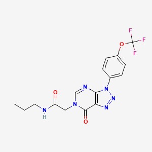 molecular formula C16H15F3N6O3 B2924984 2-[7-氧代-3-[4-(三氟甲氧基)苯基]三唑并[4,5-d]嘧啶-6-基]-N-丙基乙酰胺 CAS No. 872590-90-4