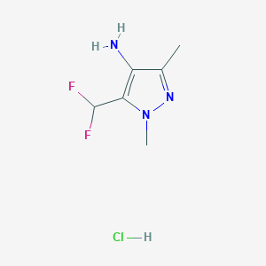 5-(Difluoromethyl)-1,3-dimethylpyrazol-4-amine;hydrochloride