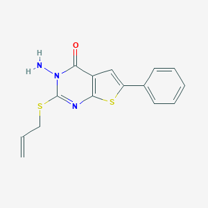 molecular formula C15H13N3OS2 B292499 2-(allylsulfanyl)-3-amino-6-phenylthieno[2,3-d]pyrimidin-4(3H)-one 