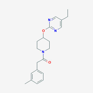 molecular formula C20H25N3O2 B2924993 1-[4-(5-Ethylpyrimidin-2-yl)oxypiperidin-1-yl]-2-(3-methylphenyl)ethanone CAS No. 2380077-27-8