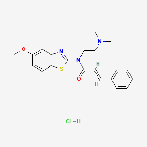 molecular formula C21H24ClN3O2S B2924995 N-(2-(dimethylamino)ethyl)-N-(5-methoxybenzo[d]thiazol-2-yl)cinnamamide hydrochloride CAS No. 1322315-60-5