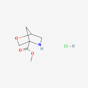 molecular formula C7H12ClNO3 B2924996 2-氧杂-5-氮杂双环[2.2.1]庚烷-4-羧酸甲酯盐酸盐 CAS No. 2137451-00-2