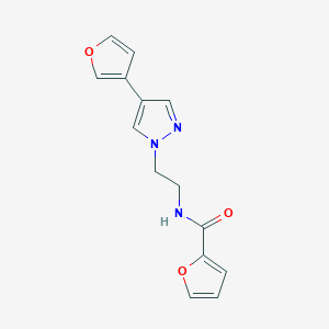 molecular formula C14H13N3O3 B2925005 N-(2-(4-(furan-3-yl)-1H-pyrazol-1-yl)ethyl)furan-2-carboxamide CAS No. 2034375-57-8