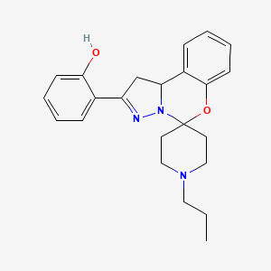 molecular formula C23H27N3O2 B2925010 2-(1'-Propyl-1,10b-dihydrospiro[benzo[e]pyrazolo[1,5-c][1,3]oxazine-5,4'-piperidin]-2-yl)phenol CAS No. 899983-59-6