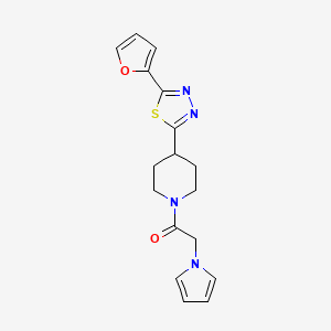 1-(4-(5-(furan-2-yl)-1,3,4-thiadiazol-2-yl)piperidin-1-yl)-2-(1H-pyrrol-1-yl)ethanone