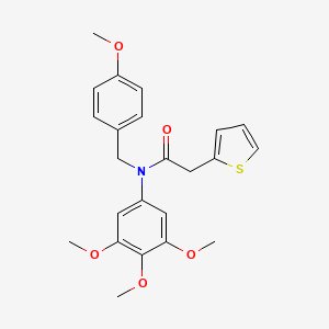 N-[(4-Methoxyphenyl)methyl]-2-thiophen-2-yl-N-(3,4,5-trimethoxyphenyl)acetamide