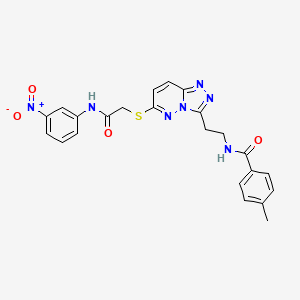 molecular formula C23H21N7O4S B2925029 4-methyl-N-(2-(6-((2-((3-nitrophenyl)amino)-2-oxoethyl)thio)-[1,2,4]triazolo[4,3-b]pyridazin-3-yl)ethyl)benzamide CAS No. 872995-02-3