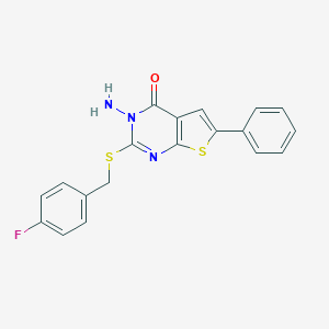 3-amino-2-[(4-fluorobenzyl)sulfanyl]-6-phenylthieno[2,3-d]pyrimidin-4(3H)-one