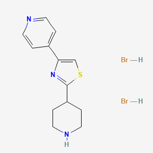 molecular formula C13H17Br2N3S B2925030 2-Piperidin-4-yl-4-pyridin-4-yl-1,3-thiazole;dihydrobromide CAS No. 926891-75-0