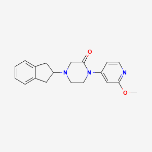 molecular formula C19H21N3O2 B2925034 4-(2,3-Dihydro-1H-inden-2-yl)-1-(2-methoxypyridin-4-yl)piperazin-2-one CAS No. 2380170-44-3