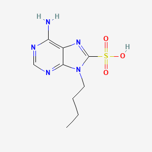 molecular formula C9H13N5O3S B2925035 6-amino-9-butyl-9H-purine-8-sulfonic acid CAS No. 1387557-30-3
