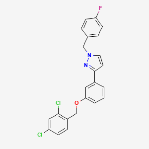 3-{3-[(2,4-dichlorophenyl)methoxy]phenyl}-1-[(4-fluorophenyl)methyl]-1H-pyrazole