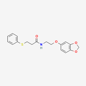 N-(2-(benzo[d][1,3]dioxol-5-yloxy)ethyl)-3-(phenylthio)propanamide