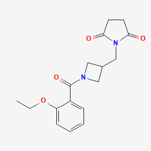 molecular formula C17H20N2O4 B2925048 1-{[1-(2-Ethoxybenzoyl)azetidin-3-yl]methyl}pyrrolidine-2,5-dione CAS No. 2097863-75-5