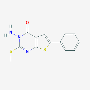 molecular formula C13H11N3OS2 B292505 3-amino-2-(methylsulfanyl)-6-phenylthieno[2,3-d]pyrimidin-4(3H)-one 