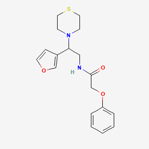 molecular formula C18H22N2O3S B2925051 N-(2-(furan-3-yl)-2-thiomorpholinoethyl)-2-phenoxyacetamide CAS No. 2034572-13-7