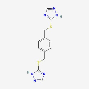 molecular formula C12H12N6S2 B2925054 1,4-bis(((4H-1,2,4-triazol-3-yl)thio)methyl)benzene CAS No. 355430-48-7
