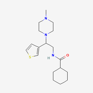 N-(2-(4-methylpiperazin-1-yl)-2-(thiophen-3-yl)ethyl)cyclohexanecarboxamide