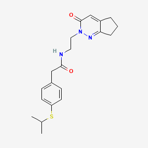 molecular formula C20H25N3O2S B2925058 2-(4-(isopropylthio)phenyl)-N-(2-(3-oxo-3,5,6,7-tetrahydro-2H-cyclopenta[c]pyridazin-2-yl)ethyl)acetamide CAS No. 2097859-18-0