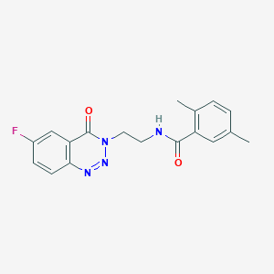 N-(2-(6-fluoro-4-oxobenzo[d][1,2,3]triazin-3(4H)-yl)ethyl)-2,5-dimethylbenzamide
