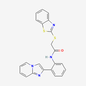 molecular formula C22H16N4OS2 B2925064 2-(benzo[d]thiazol-2-ylthio)-N-(2-(imidazo[1,2-a]pyridin-2-yl)phenyl)acetamide CAS No. 1798487-71-4