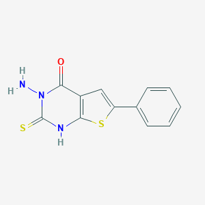 molecular formula C12H9N3OS2 B292507 3-amino-6-phenyl-2-sulfanylthieno[2,3-d]pyrimidin-4(3H)-one 