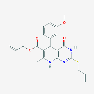 Allyl 2-(allylthio)-5-(3-methoxyphenyl)-7-methyl-4-oxo-3,4,5,8-tetrahydropyrido[2,3-d]pyrimidine-6-carboxylate