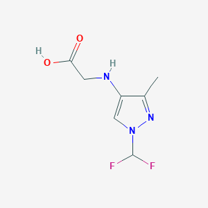 molecular formula C7H9F2N3O2 B2925078 2-[[1-(Difluoromethyl)-3-methylpyrazol-4-yl]amino]acetic acid CAS No. 2247207-68-5