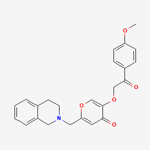 2-(3,4-dihydro-1H-isoquinolin-2-ylmethyl)-5-[2-(4-methoxyphenyl)-2-oxoethoxy]pyran-4-one
