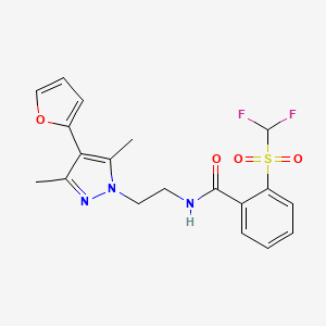 2-((difluoromethyl)sulfonyl)-N-(2-(4-(furan-2-yl)-3,5-dimethyl-1H-pyrazol-1-yl)ethyl)benzamide