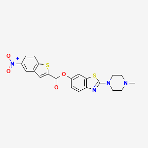 2-(4-Methylpiperazin-1-yl)benzo[d]thiazol-6-yl 5-nitrobenzo[b]thiophene-2-carboxylate