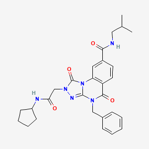4-benzyl-2-(2-(cyclopentylamino)-2-oxoethyl)-N-isobutyl-1,5-dioxo-1,2,4,5-tetrahydro-[1,2,4]triazolo[4,3-a]quinazoline-8-carboxamide