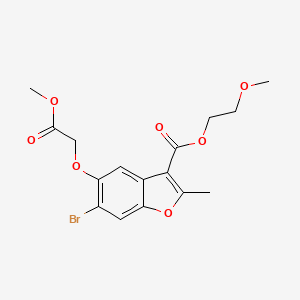 molecular formula C16H17BrO7 B2925093 2-Methoxyethyl 6-bromo-5-(2-methoxy-2-oxoethoxy)-2-methyl-1-benzofuran-3-carboxylate CAS No. 610757-86-3