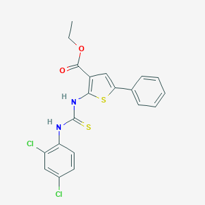 Ethyl 2-{[(2,4-dichloroanilino)carbothioyl]amino}-5-phenyl-3-thiophenecarboxylate