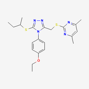 2-[[5-Butan-2-ylsulfanyl-4-(4-ethoxyphenyl)-1,2,4-triazol-3-yl]methylsulfanyl]-4,6-dimethylpyrimidine