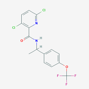 B2925102 3,6-dichloro-N-{1-[4-(trifluoromethoxy)phenyl]ethyl}pyridine-2-carboxamide CAS No. 1111570-78-5
