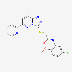 molecular formula C19H15ClN6O2S B2925103 N-(5-chloro-2-methoxyphenyl)-2-((6-(pyridin-2-yl)-[1,2,4]triazolo[4,3-b]pyridazin-3-yl)thio)acetamide CAS No. 894054-01-4