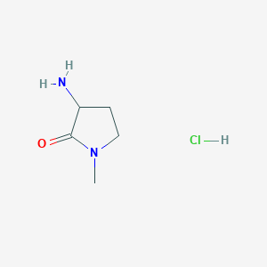 molecular formula C5H11ClN2O B2925112 3-Amino-1-methylpyrrolidin-2-one hydrochloride CAS No. 119329-48-5; 1274891-78-9