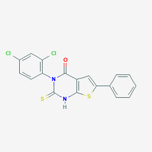 molecular formula C18H10Cl2N2OS2 B292512 3-(2,4-dichlorophenyl)-6-phenyl-2-thioxo-2,3-dihydrothieno[2,3-d]pyrimidin-4(1H)-one 