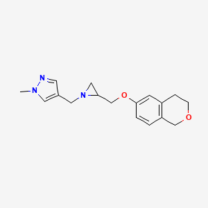 4-[[2-(3,4-Dihydro-1H-isochromen-6-yloxymethyl)aziridin-1-yl]methyl]-1-methylpyrazole