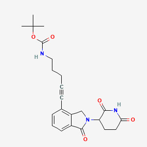 molecular formula C23H27N3O5 B2925132 tert-Butyl (5-(2-(2,6-dioxopiperidin-3-yl)-1-oxoisoindolin-4-yl)pent-4-yn-1-yl)carbamate CAS No. 2136248-15-0